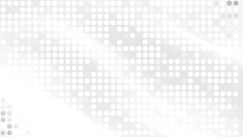 White gradient background with a pattern of circles. Suitable for minimalist design, corporate presentations, digital artwork, and social media graphics. seamless loop animation.