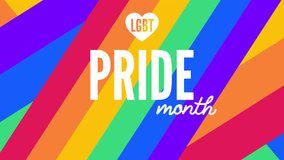 lgbt pride month animated web banner design with colorful stipes 4k video footage - Powered by Shutterstock - Get 15% off with code: PIKWIZARD15