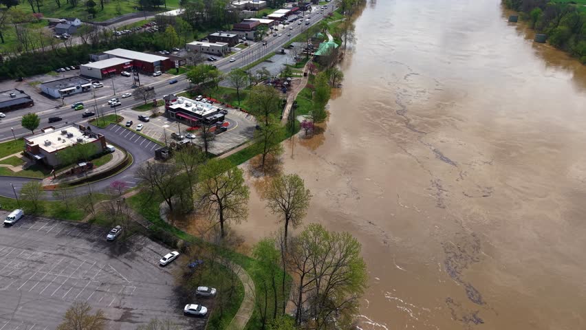 Flooding on Riverside Drive in Clarksville Tennessee