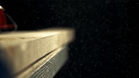 A carpenter sands a wooden plank. Filmed on a high-speed camera at 1000 fps. High quality FullHD footage - Powered by Shutterstock - Get 15% off with code: PIKWIZARD15