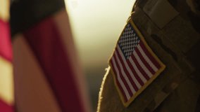 American Military Looks At American Flag On Memorial Day Celebration At Sunset - Powered by Shutterstock - Get 15% off with code: PIKWIZARD15