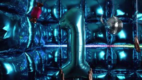 Celebration Party with Number 1 Foil Balloon, Disco Elements, and Lights - Powered by Shutterstock - Get 15% off with code: PIKWIZARD15