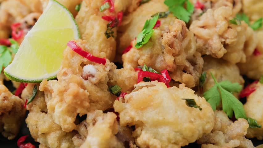 Salt and Pepper Cuttlefish. Deep fried cuttlefish. Mediterranean food