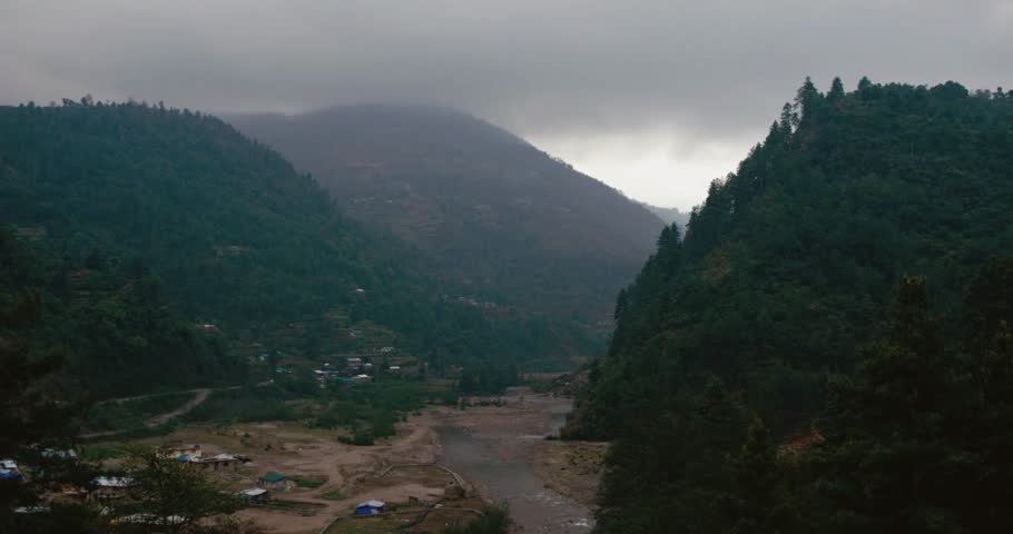 River flowing through a Himalayan valley  great for travel, nature, landscape, environmental, and adventurethemed designs, websites, and projects.