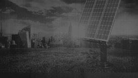 Data visualization being displayed over skyline and grass, with clear bars and line graph overlays. Abstract, analytics, innovation, digital, technology, urban, sustainability - Powered by Shutterstock - Get 15% off with code: PIKWIZARD15