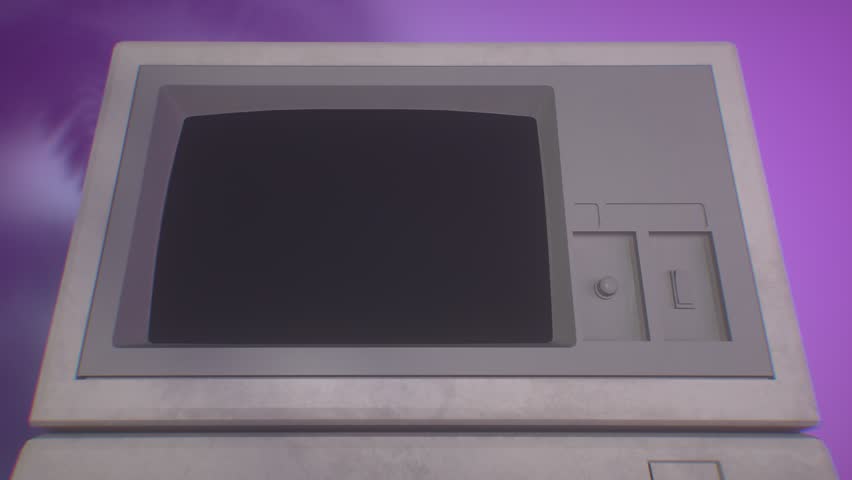 Old School Terminal With Green Programming Text on CRT Screen