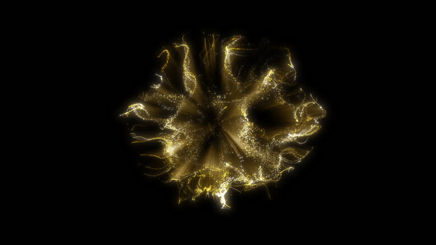 4K Explosion of Golden Bokeh lights. Holiday motion background. Glowing particle abstract. 2160p 60fps. Exploding gold particles. 3d rendering. Isolated on black effect. 2026 Trend footage.