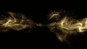 4K Gold Explosion effect. Festive Fireworks. Isolated on black background. Floating golden sparkles. Glowing Particles. Overlay.  - Powered by Shutterstock - Get 15% off with code: PIKWIZARD15