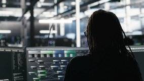 Data center engineer implements AI virtualization frameworks to optimize server clusters. Server hub IT professional doing artificial intelligence predictive analysis, camera B - Powered by Shutterstock - Get 15% off with code: PIKWIZARD15