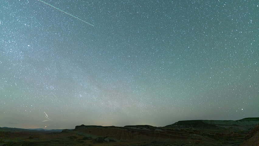 Timelapse of north star at Capitol Reed National Park in Utah, USA