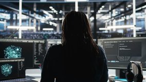 Angry server farm engineer frustrated by node tree systems unable to categorize unstructured data. Mad data center worker punching desk, annoyed by bugged visual programming software, camera A - Powered by Shutterstock - Get 15% off with code: PIKWIZARD15