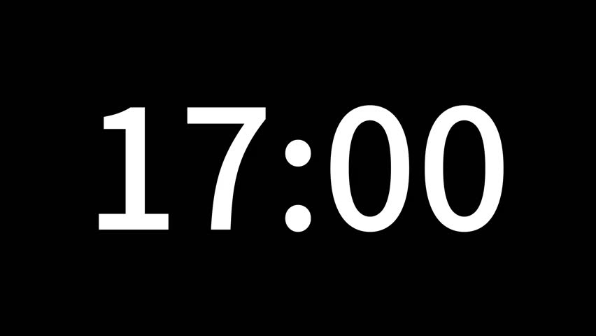 Countdown timer from 17 minute to 16 minute suitable for presentations, educational. The minimalist design ensures seamless integration with any video project. Ideal for editors looking for modern
