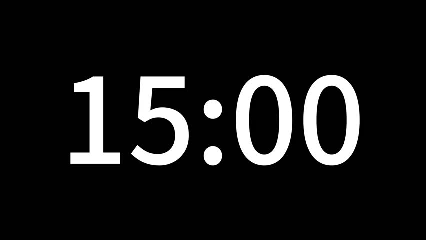 Countdown timer from 15 minute to 14 minute suitable for presentations, educational. The minimalist design ensures seamless integration with any video project. Ideal for editors looking for modern