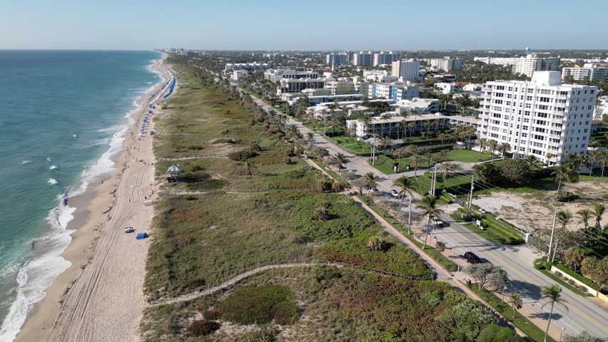 Aerial view of the Intracoastal Waterway, Delray Beach, Florida