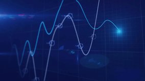 Flat design dashboard animating line graphs, bar charts, gauges and waveforms across interface. Technology, data, analytics, visualization, interface, abstraction, innovation - Powered by Shutterstock - Get 15% off with code: PIKWIZARD15