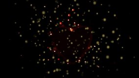 Glowing heart silhouette floating within dark void, emitting dynamic red orange yellow sparks. Abstract, luminance, energy, symbolism, digital art, vibrant, intensity - Powered by Shutterstock - Get 15% off with code: PIKWIZARD15