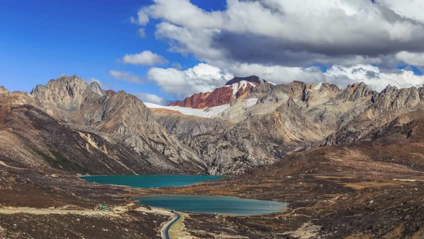 Majestic Mountain Lake Landscape with Dramatic Cloudscape