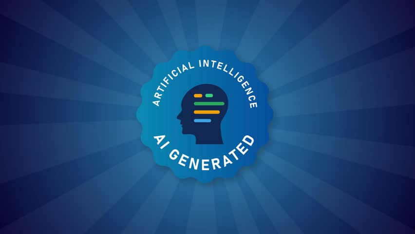 artificial intelligence  AI generated emblem label for product generate animated background