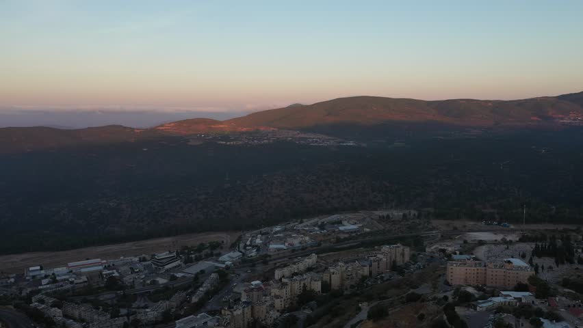 Drone footage of the old city of Zefat, Israel