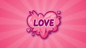 Love pop art comic symbol shape speech bubble bright colorful expression dialogue blast pink background - Powered by Shutterstock - Get 15% off with code: PIKWIZARD15