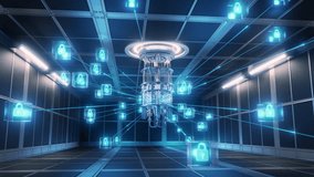 quantum computer with glowing padlock icons connected in all directions, representing secure quantum encryption and data protection. - Powered by Shutterstock - Get 15% off with code: PIKWIZARD15