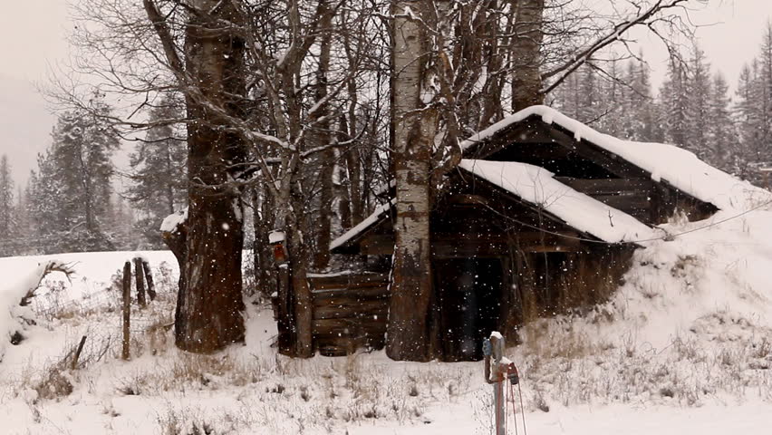 Root cellar in winter on a ranch in Montana