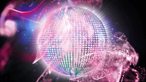 Floating reflective grid-patterned sphere glowing in cosmic space, swirling neon pink blue trails. Futuristic, sci-fi, digital art, abstract, cosmic, neon, vibrant - Powered by Shutterstock - Get 15% off with code: PIKWIZARD15