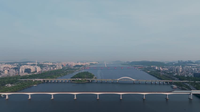 Aerial View Youido Hangang River