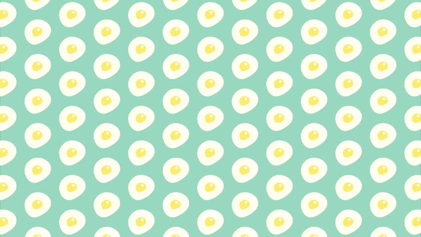 Pattern background illustration animation of an egg swinging and turning. Loopable