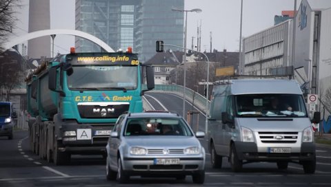 DUSSELDORF, GERMANY – MARCH 8: Traffic grows exponentially as the city economy develops. March 8, 2013,  Düsseldorf, Germany
