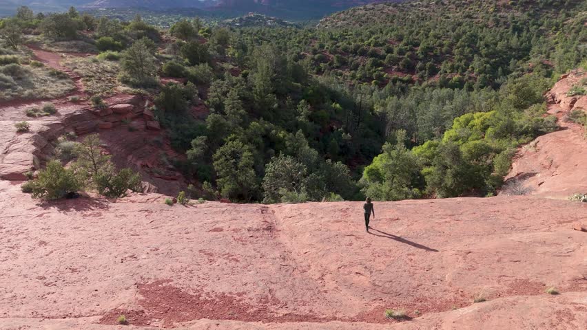 Aerial video over picturesque Sedona, Arizona, in northern Arizona, Flagstaff.