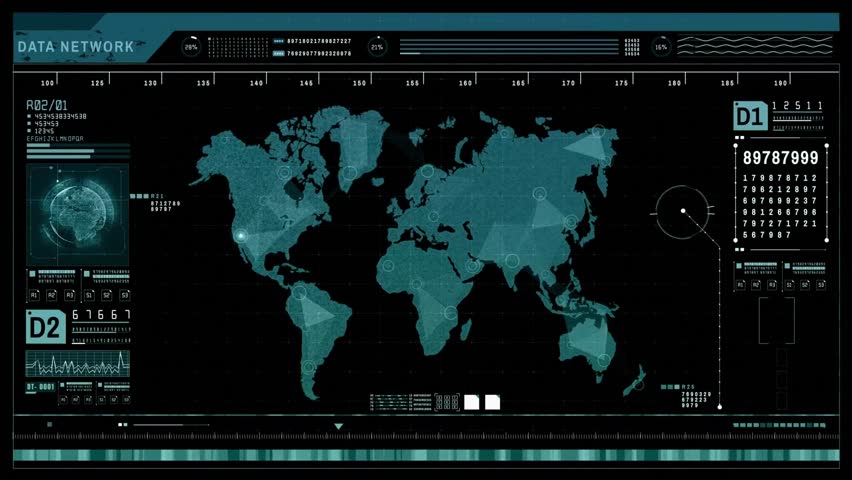 Technology HUD World Map Animation