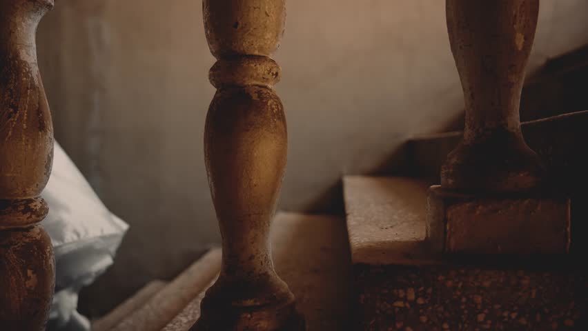 close-up female legs feet is climbing the stairs, walking up steps body part. Fantasy fairy lady princess girl wearing white vintage shoes, classic long silk dress old style. woman queen video art 4k.