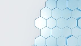 hexagon background video, abstract light blue geometric hexagonal 4k seamless loop, corporate technology wallpaper backdrop, copy space - Powered by Shutterstock - Get 15% off with code: PIKWIZARD15