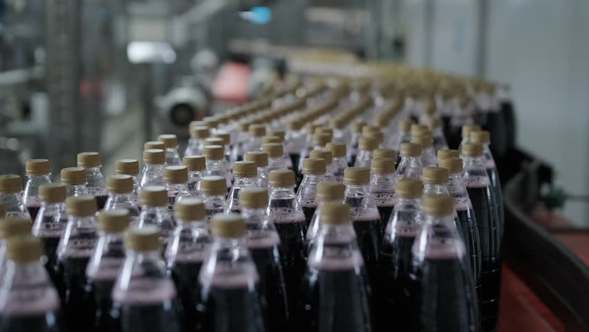 Automated Bottling Line for Sweet Beverages at Factory