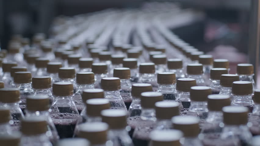 Automated Bottling Line for Sweet Beverages at Factory