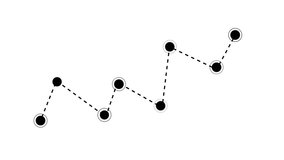 Step-by-step roadmap GPS Map Navigator System Animation on white background, Minimal Tech Connection Diagram – Monochrome Dotted Line Network Design - Powered by Shutterstock - Get 15% off with code: PIKWIZARD15