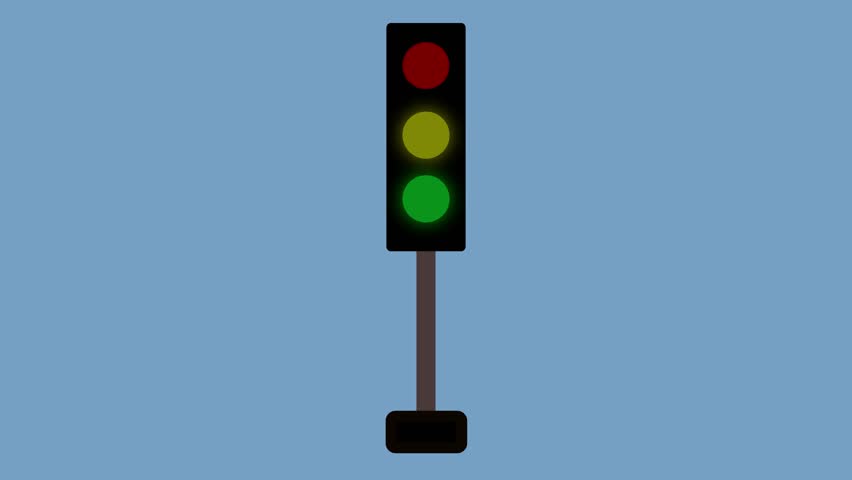 Modern Traffic Light Vector – Red, Yellow, Green Signals for Road Safety and Education