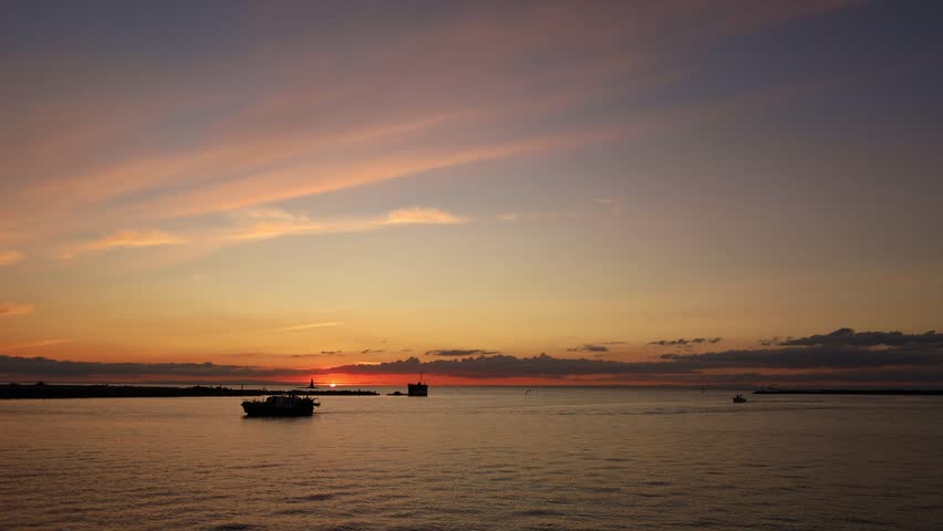 Swedish harbour at sunset in Malmö