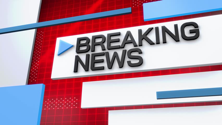 Dynamic "Breaking News" animation with green screen transition, ideal for news intros, urgent alerts, or live TV broadcasts. High-energy newsroom graphic.  	