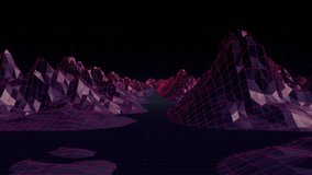 LEVEL UP 3D text being visualized in retro-futuristic scene with neon wireframe mountains and grid. Digital, futuristic, neon, minimalism, technology, animation, gaming - Powered by Shutterstock - Get 15% off with code: PIKWIZARD15