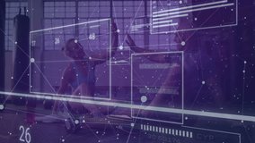 woman and man analyzing fitness metrics on mat in gym, with floating charts and numeric readouts. Fitness, technology, innovation, collaboration, strength, motivation, modern - Powered by Shutterstock - Get 15% off with code: PIKWIZARD15