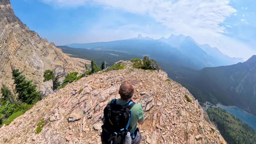 Man Reaches Bear Mountain Lookout in Glacier National Park