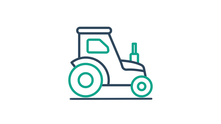 Tractor animated icon. animated icon related to farming machinery. suitable for user interface, provide visual feedback and more. alpha channel, transparent background