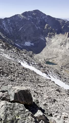 longs peak, colorado 14er, rocky mountain national park, hdr video, high dynamic range, alpine hiking, keyhole route, mountain summit, hiking adventure, nature video, colorado wilderness, rugged terra