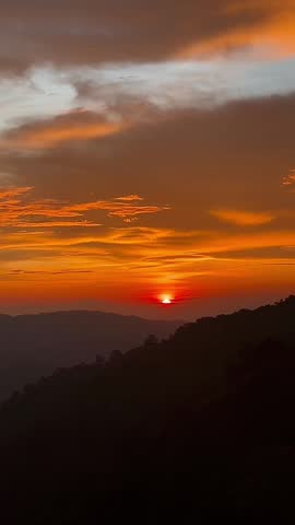 Golden Sunset Over Highland Mountains – Cameron Highlands, Malaysia