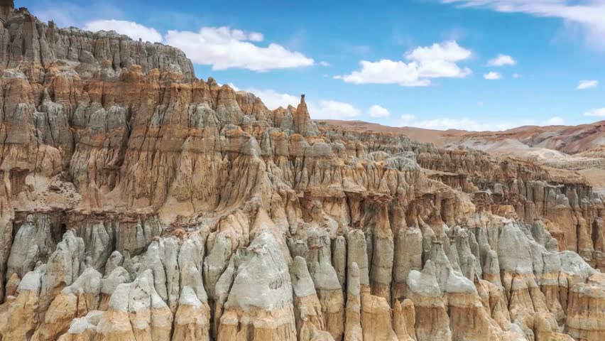 Eroded Sandstone Formations, Dramatic Desert Landscape, Colorful Cliffs, Arid Geology