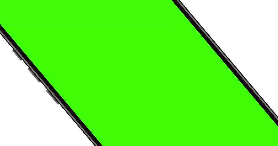 3d Smartphone With Blank Green Screen Isolated On White Background Zoom Out And Zoom In. Mobile Phone Mockup Chroma Key Display. Phone In Vertical Orientation Portrait Mode.