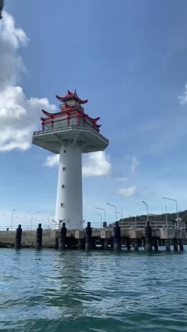Lighthouse, Thailand Koh Sichang Sea. Nice sky.