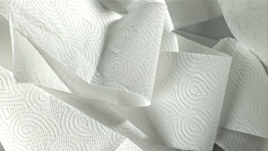Toilet paper shot on a high-speed camera at 1000 fps. High quality FullHD footage